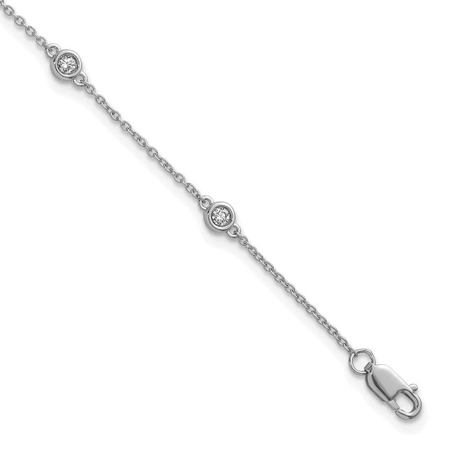 14k White Gold Chain Bracelets Style PM1014 - Classique Jewelry Inc.