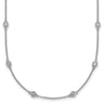 14k White Gold Complete 1/2 carat Bezel-set Diamond and Cable Chain 16-Station Necklace