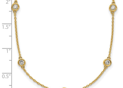 14K gold diamond station necklace, another view