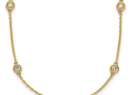 14K gold diamond station necklace