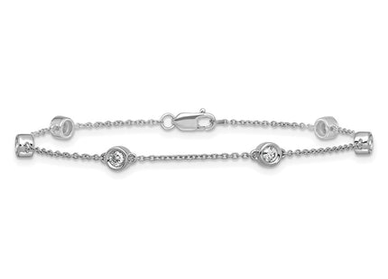 14k White Gold Chain Bracelets Style PM1016 - Classique Jewelry Inc.