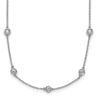 14k White Gold Complete 1 carat Bezel-set Diamond and Cable Chain 17-Station Necklace