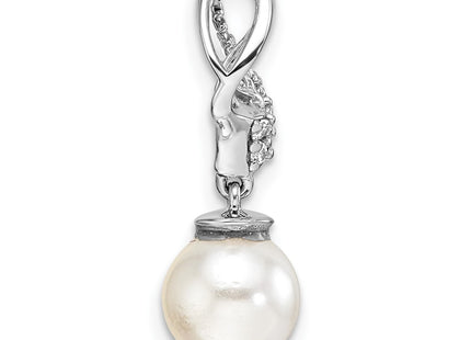 14K white gold diamond chain, alternate view
