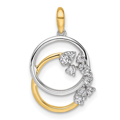 14K gold diamond circle pendant