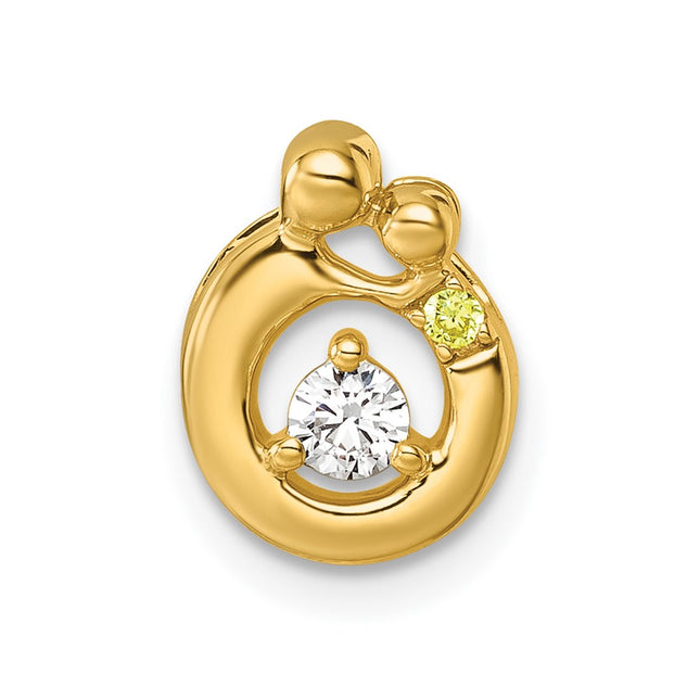 14K gold birthstone chain, alternate view
