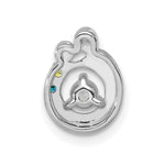 14K WG 2 Birthstone and Dia Mother/Child Chain Slide Semi-mount view