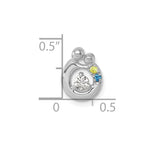 14K WG 2 Birthstone and Dia Mother/Child Chain Slide Semi-mount view
