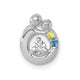14K WG 2 Birthstone and Dia Mother/Child Chain Slide Semi-mount