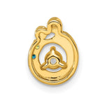 14K 2 Birthstone and Dia Mother/Child Chain Slide Semi-mount view