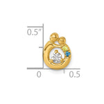 14K 2 Birthstone and Dia Mother/Child Chain Slide Semi-mount view