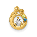 14K 2 Birthstone and Dia Mother/Child Chain Slide Semi-mount view