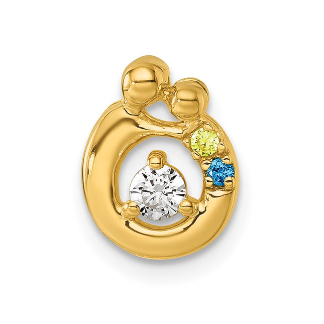 14K gold birthstone chain, alternate view