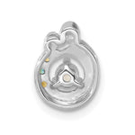 14K WG 3 Birthstone and Dia Mother/Child Chain Slide Semi-mount view