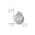 14K WG 3 Birthstone and Dia Mother/Child Chain Slide Semi-mount view