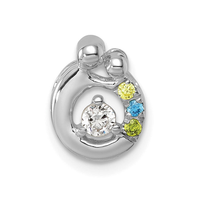 14K gold birthstone chain, alternate view