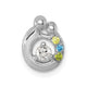 14K WG 3 Birthstone and Dia Mother/Child Chain Slide Semi-mount