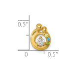 14K 3 Birthstone and Dia Mother/Child Chain Slide Semi-mount view