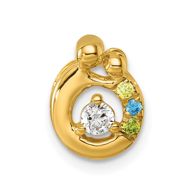 14K gold birthstone chain, alternate view