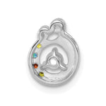 14K WG 4 Birthstone and Dia Mother/Child Chain Slide Semi-mount view
