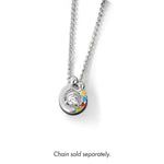 14K WG 4 Birthstone and Dia Mother/Child Chain Slide Semi-mount view