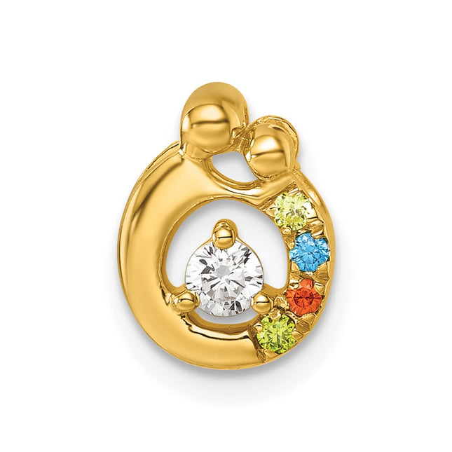 14K gold birthstone chain, alternate view