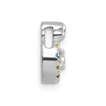 14K WG 5 Birthstone and Dia Mother/Child Chain Slide Semi-mount view