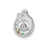 14K WG 5 Birthstone and Dia Mother/Child Chain Slide Semi-mount view