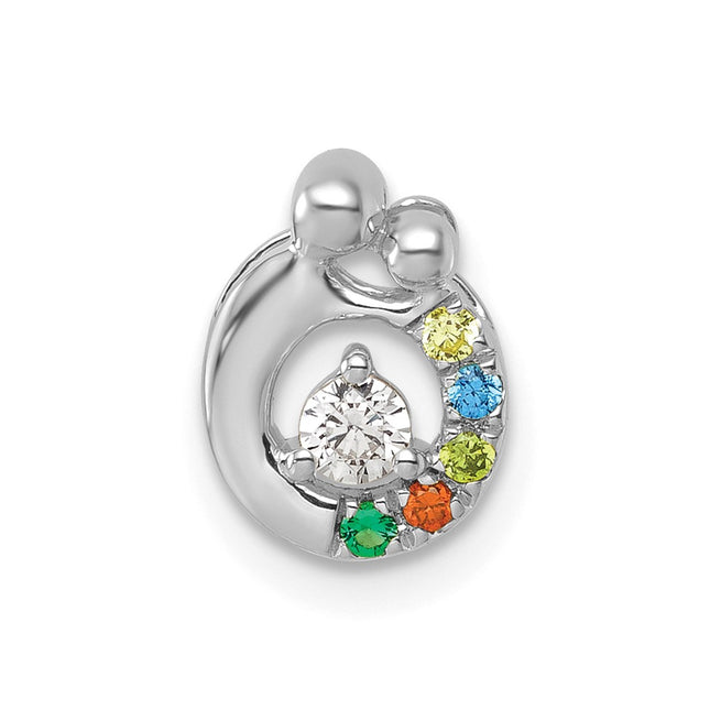 14K gold birthstone chain, alternate view