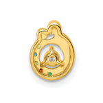14K 5 Birthstone and Dia Mother/Child Chain Slide Semi-mount view
