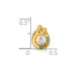 14K 5 Birthstone and Dia Mother/Child Chain Slide Semi-mount view