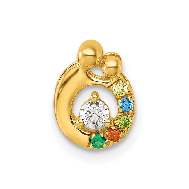 14K gold birthstone chain, alternate view