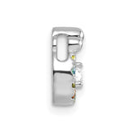 14K WG 6 Birthstone and Dia Mother/Child Chain Slide Semi-mount view