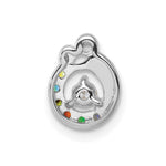 14K WG 6 Birthstone and Dia Mother/Child Chain Slide Semi-mount view