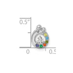 14K WG 6 Birthstone and Dia Mother/Child Chain Slide Semi-mount view
