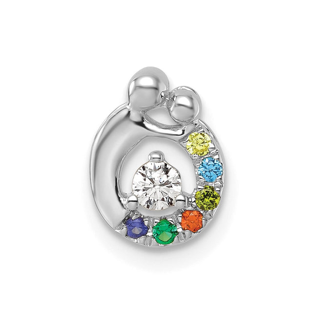 14K gold birthstone chain, alternate view
