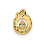 14K 6 Birthstone and Dia. Mother/Child Chain Slide Semi-mount view