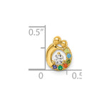 14K 6 Birthstone and Dia. Mother/Child Chain Slide Semi-mount view