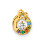 14K 6 Birthstone and Dia. Mother/Child Chain Slide Semi-mount view