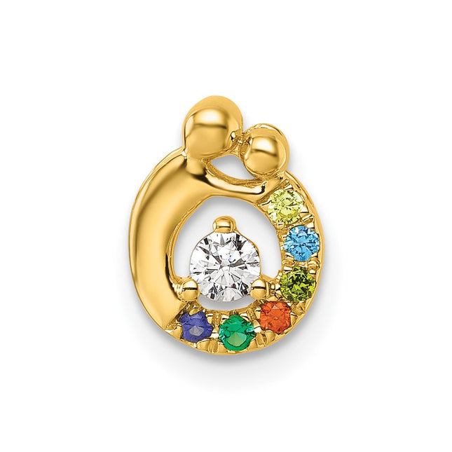 14K gold birthstone chain, alternate view