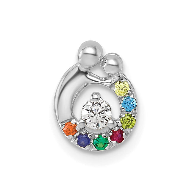 14K gold birthstone chain, alternate view