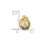 14K 7 Birthstone and Dia Mother/Child Chain Slide Semi-mount view
