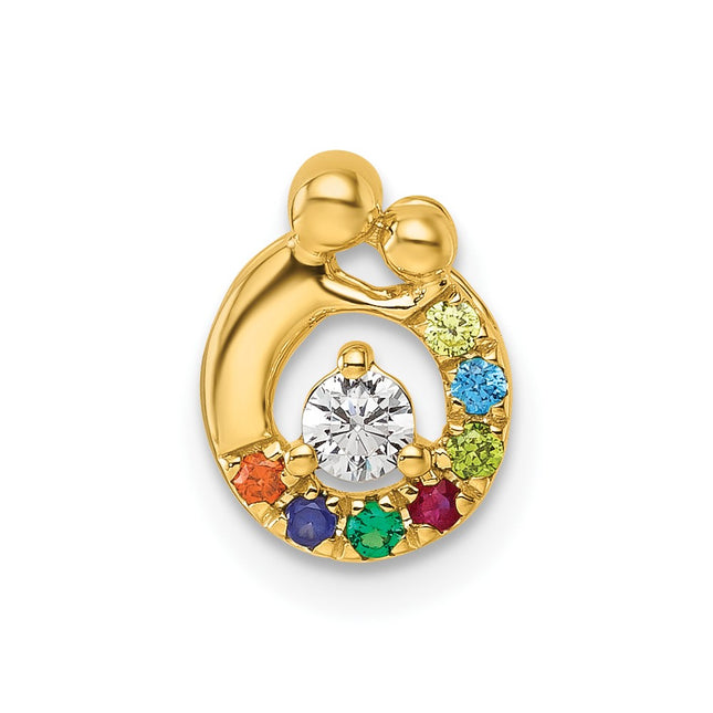 14K gold birthstone chain, alternate view