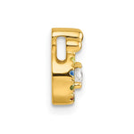 14K 8 Birthstone and Dia Mother/Child Chain Slide Semi-mount view