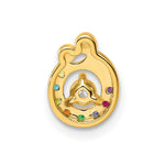 14K 8 Birthstone and Dia Mother/Child Chain Slide Semi-mount view