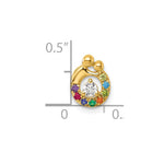 14K 8 Birthstone and Dia Mother/Child Chain Slide Semi-mount view