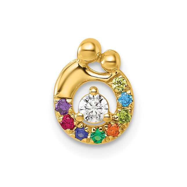 14K gold birthstone chain, alternate view