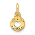 14k Dia Heart w/ 1 Birthstone Mother's Circle Pendant Semi-Mount view 4