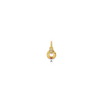 14k Dia Heart w/ 1 Birthstone Mother's Circle Pendant Semi-Mount view 1