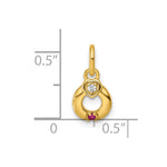 14k Dia Heart w/ 1 Birthstone Mother's Circle Pendant Semi-Mount view 5