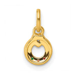 14k Dia Heart w/ 3 Birthstone Mother's Circle Pendant Semi-Mount view 4